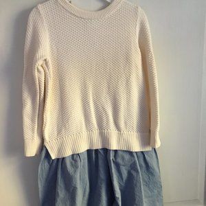 Girls GAP Cable knit/chambray dress Sz 4